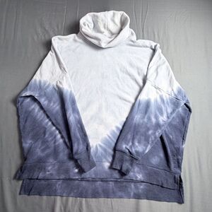 PINK Victoria's Secret Oversized Mock Neck Blue Ombre Pullover Small Sweatshirt